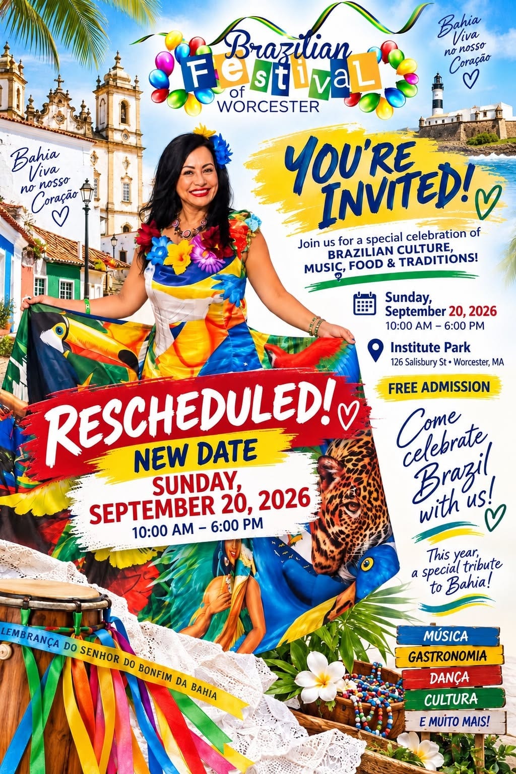 Brazilian Festival of Worcester ganha nova data e prepara homenagem especial à Bahia