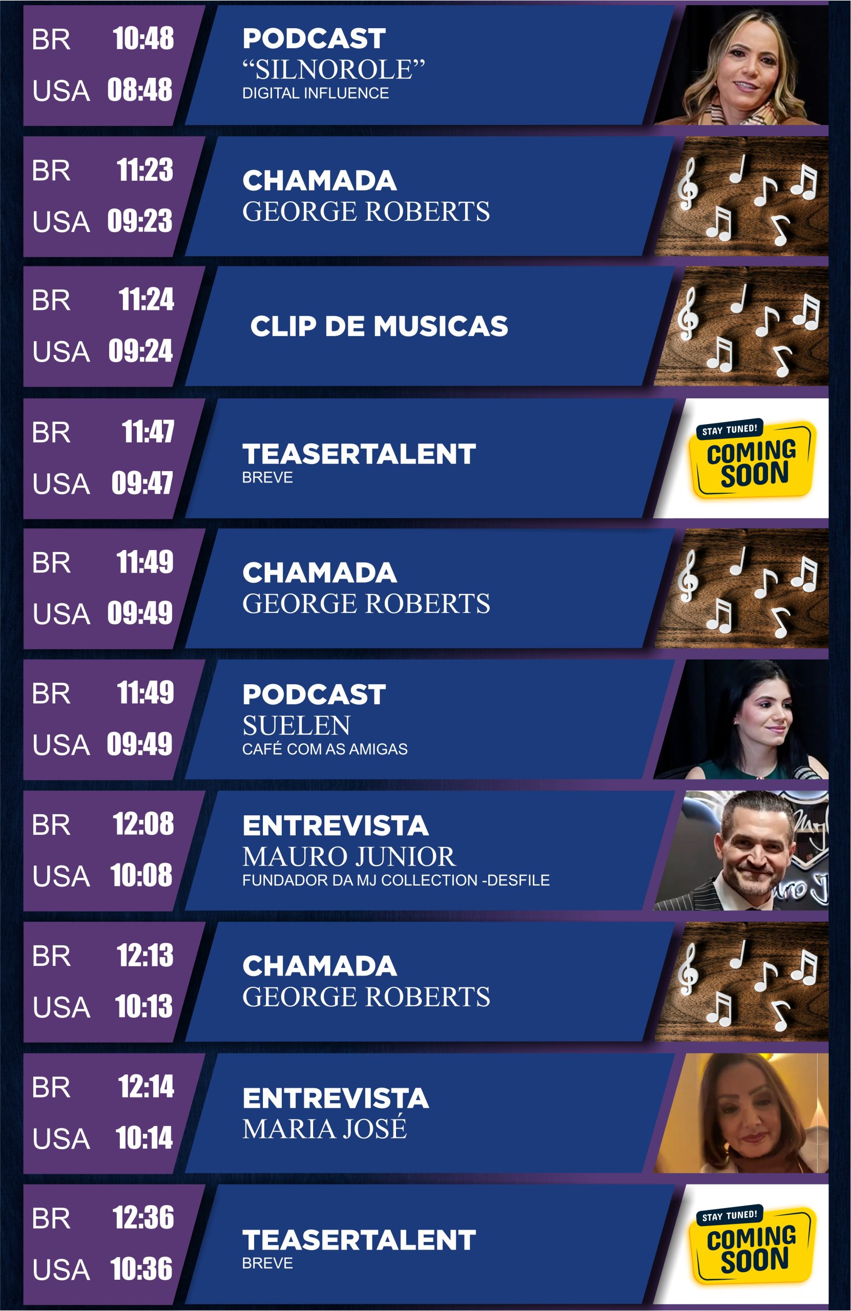 Captures d'émissions du BT Streaming